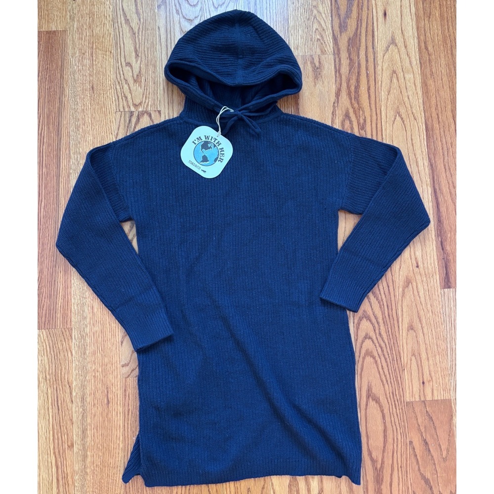 Toad & Co Whidbey Hooded Sweater Dress Navy Blue Wool T1781205 Womens M NWT - Picture 4 of 10